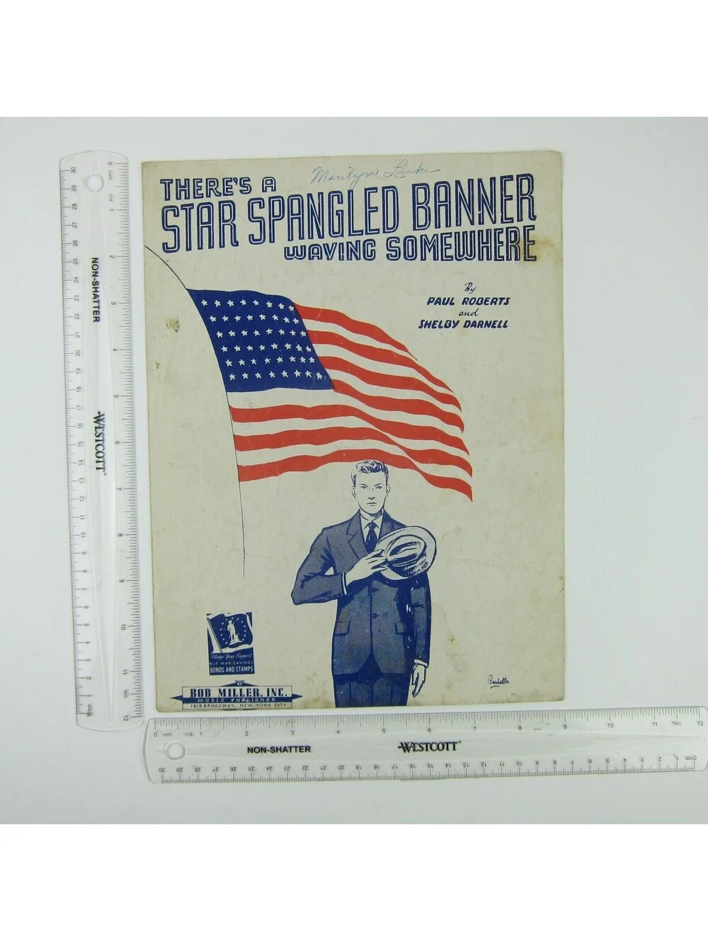 Sheet Music There's A Star Spangled Banner Waving Somewhere Vintage 1942